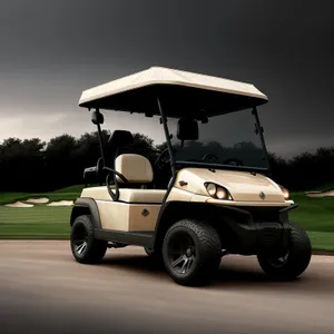 Golf Car On Grass Field - Sports Transportation