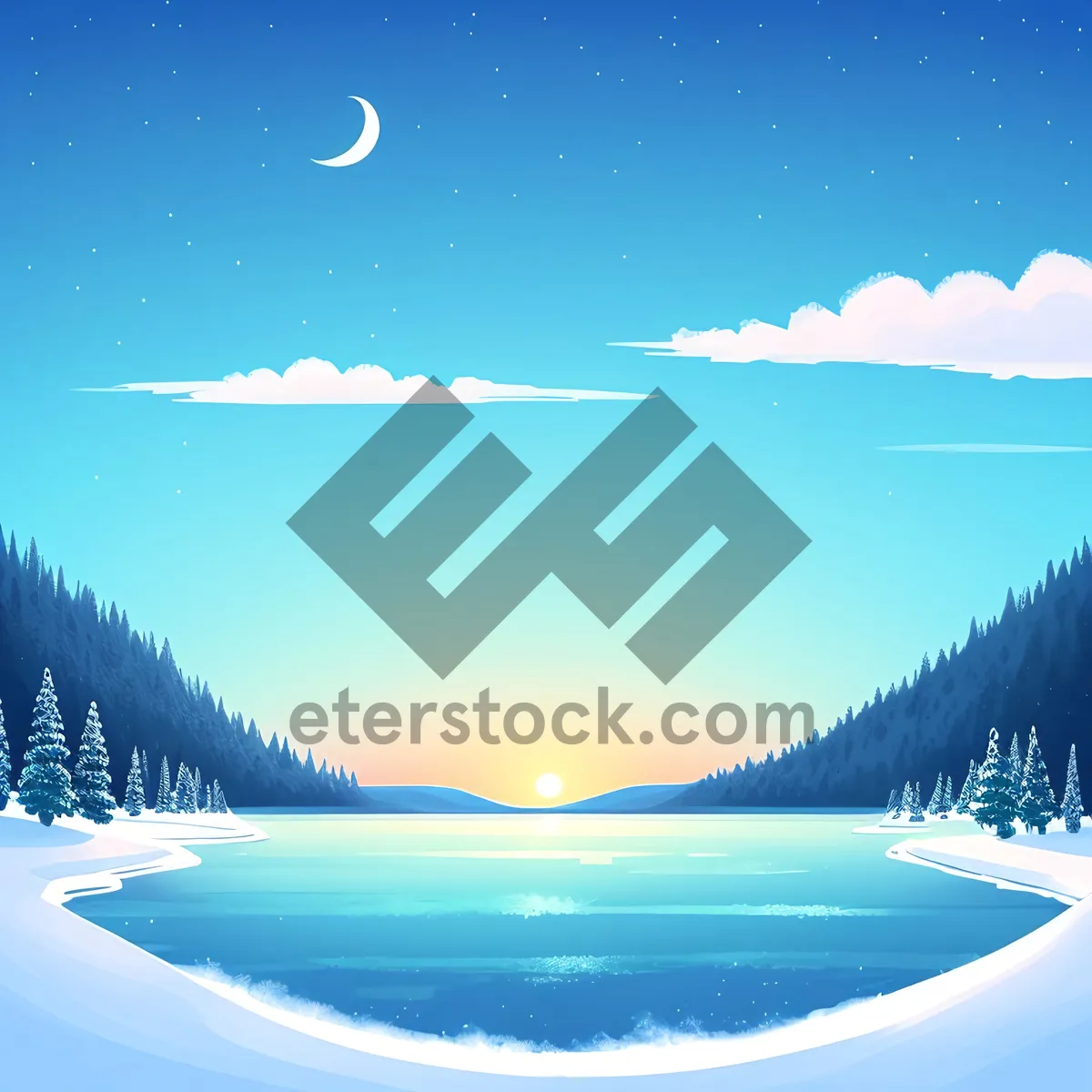 Picture of Winter Wonderland: Majestic Mountain Landscape