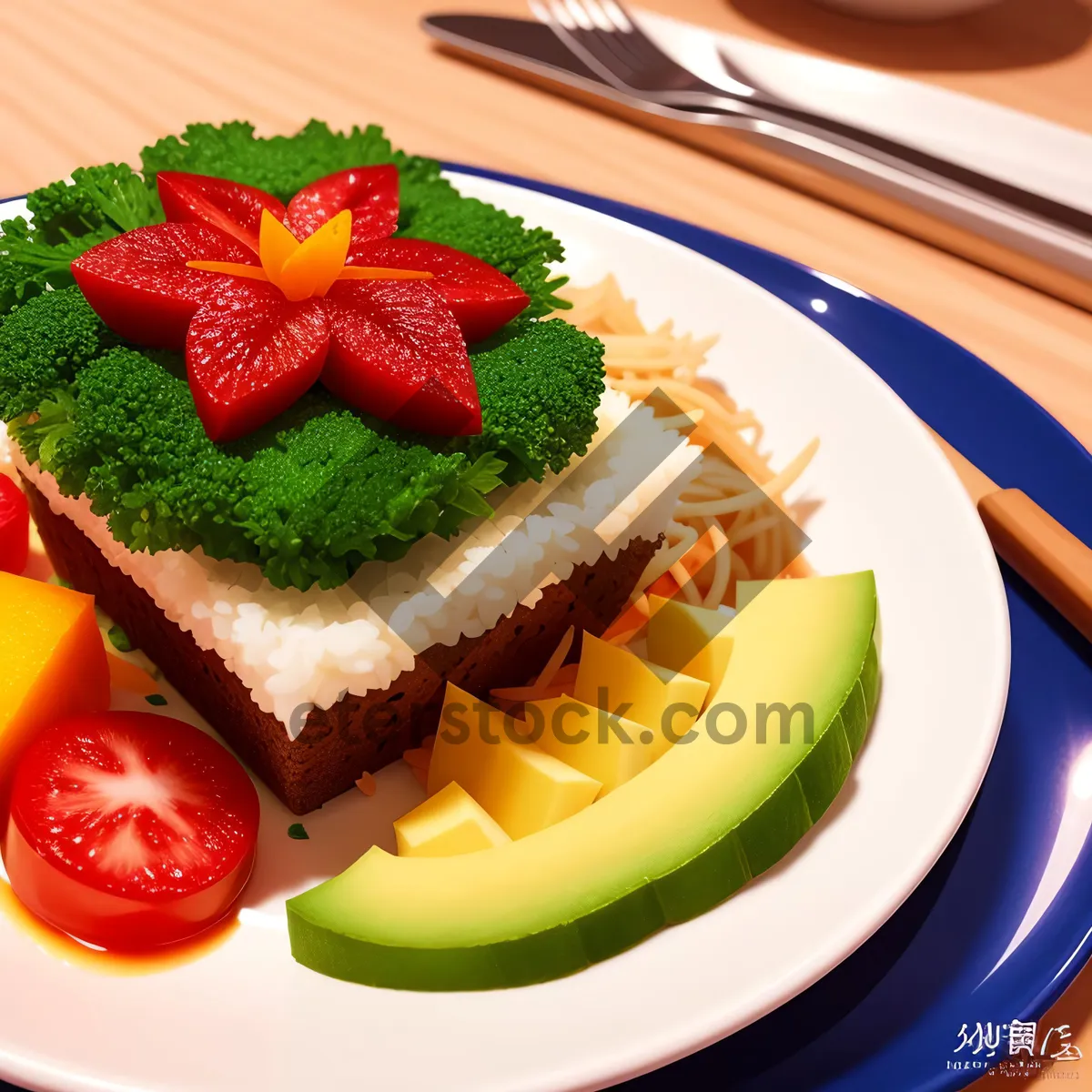 Picture of Delicious Chocolate Strawberry Dessert Plate