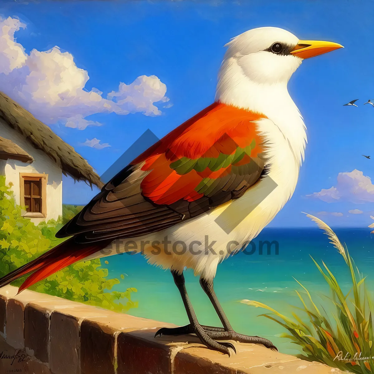 Picture of Yellow-eyed Seagull with Majestic Feathered Wings