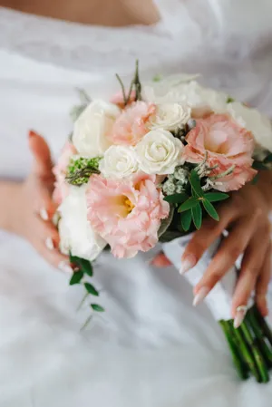 Romantic Pink Floral Wedding Bouquet for the Bride