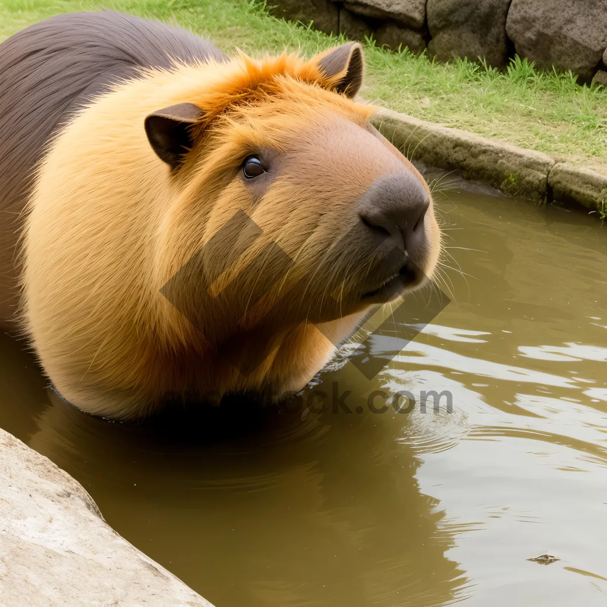 Picture of Wild Beaver - Majestic Mammal with Luxurious Fur