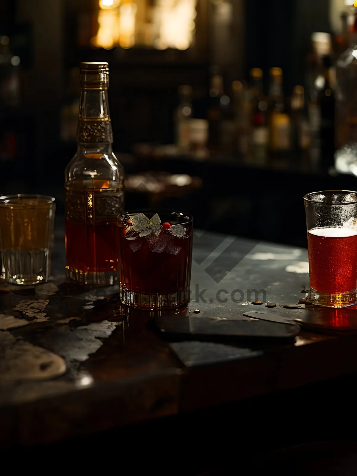 Picture of Cheers: A Festive Wine Glass at a Bar