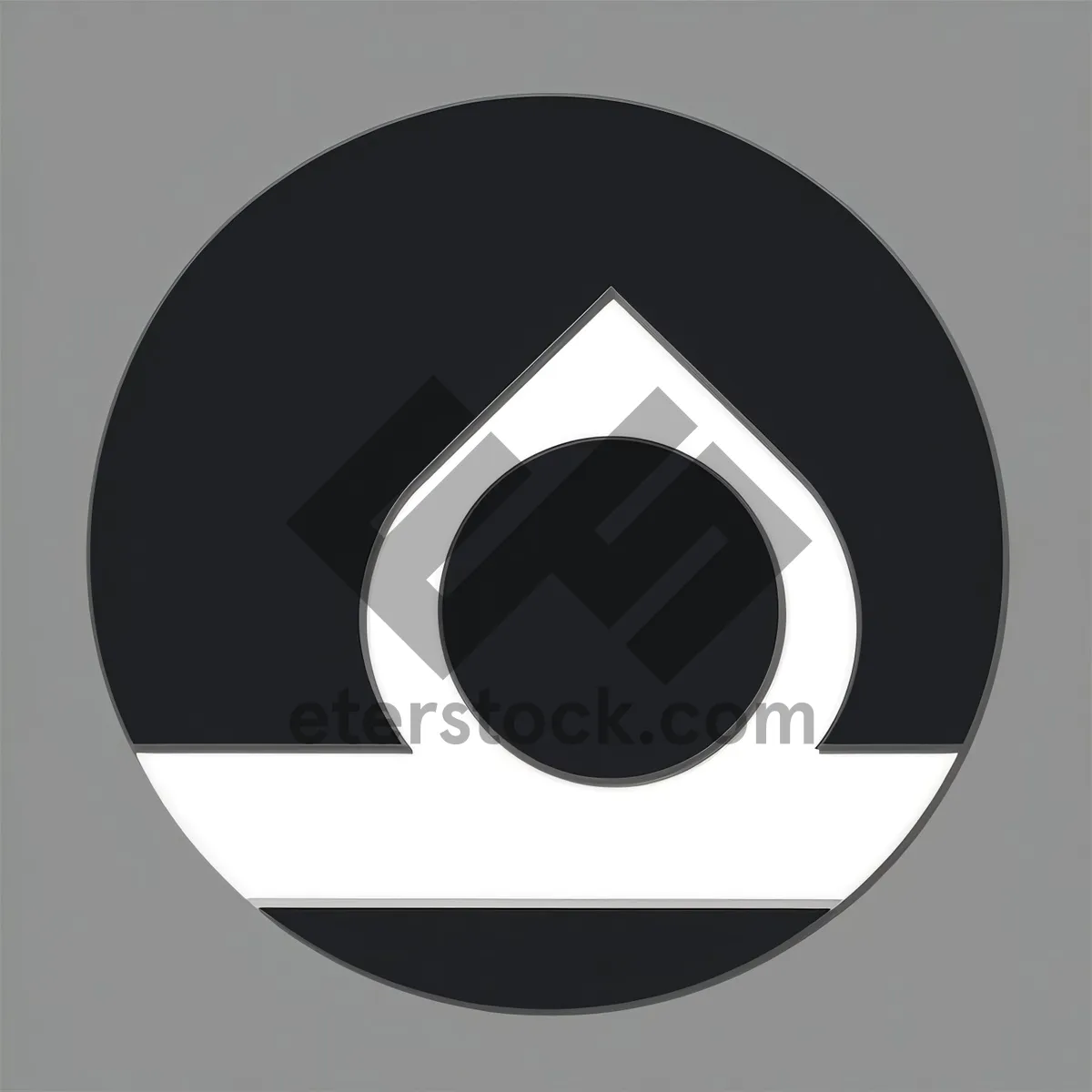 Picture of Sleek Black Symbol Design: Circle Icon