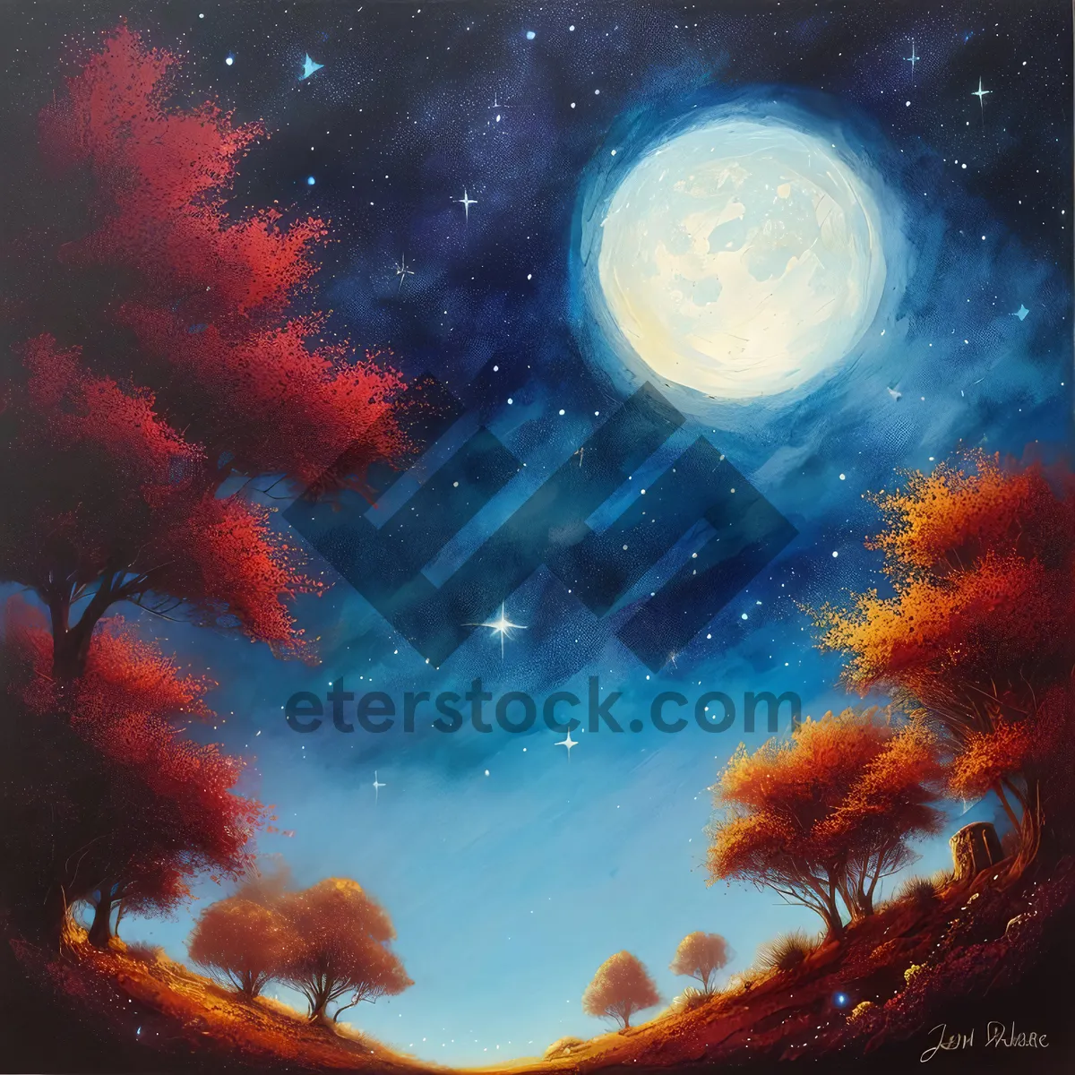 Picture of Galactic Moonlight Cosmos Sky Fantasy Illumination