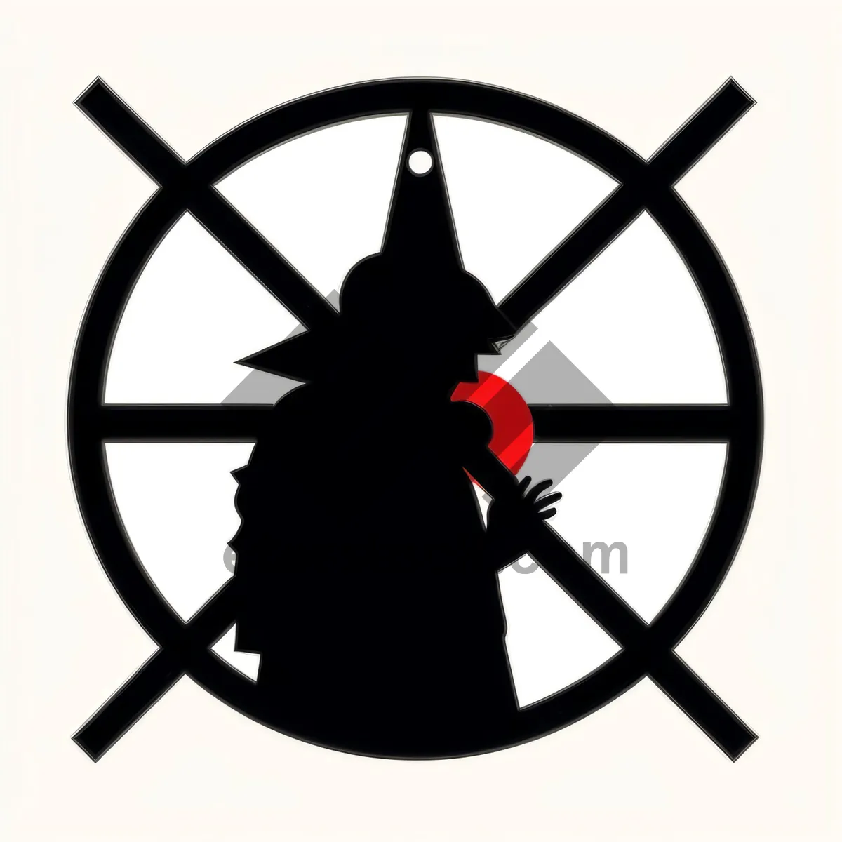 Picture of Cartoon Hazard Sign Icon - Black Symbol