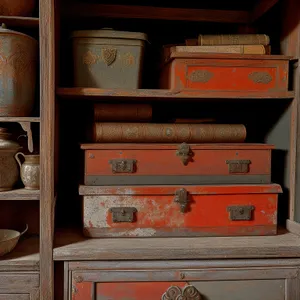 Antique Wooden Office File Cabinet