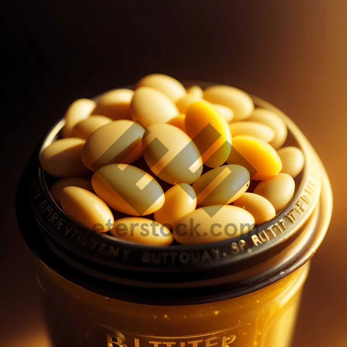 Picture of Fresh Organic Egg in Yellow Pill Bottle