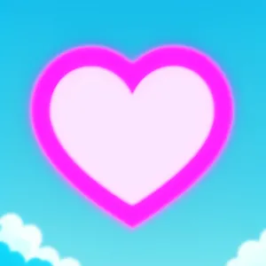 Romantic Heart Icon in Pink - Valentine's Day Symbol