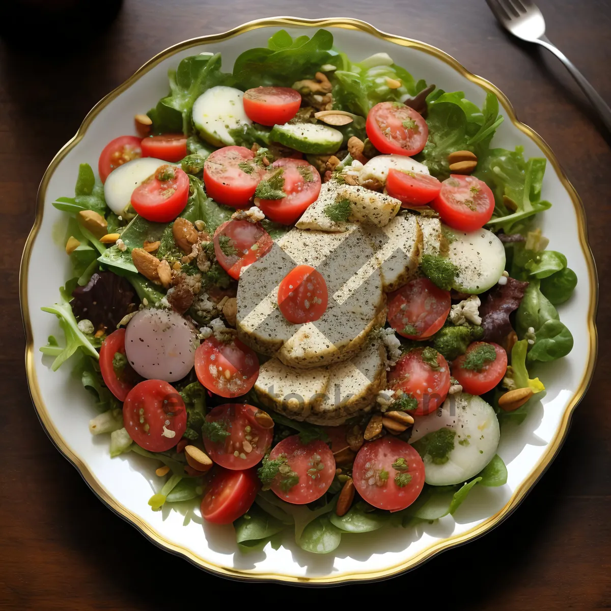 Picture of Fresh and Healthy Vegetable Salad Plate