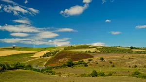 Summer Mountain Landscape with Farm in the Countryside