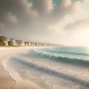 Serene Summer Beachscape with Turquoise Waves