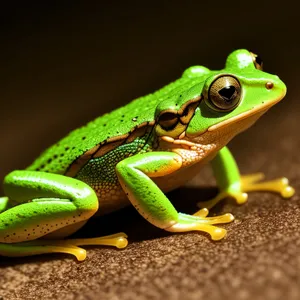 Bulging-Eyed Tree Frog Peeping Out