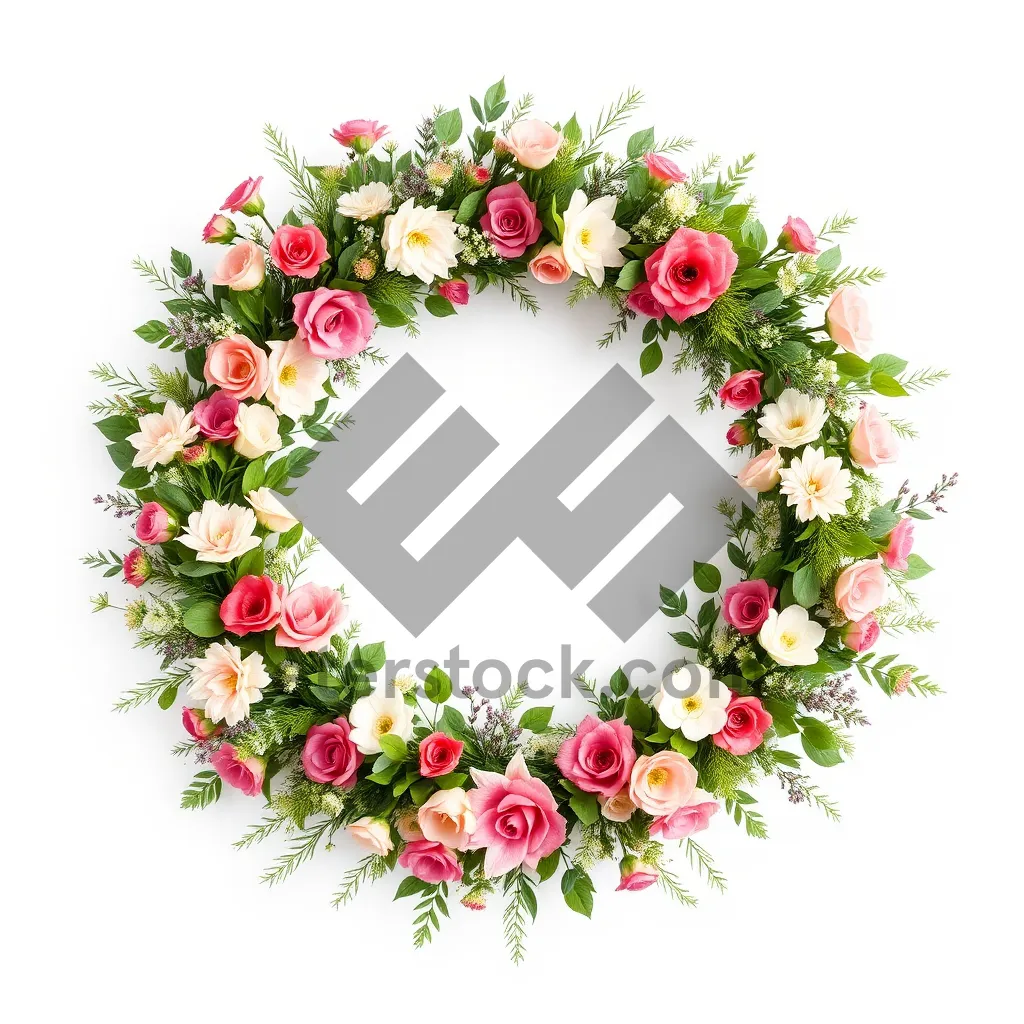 Picture of Floral graphic border ornament for retro design.