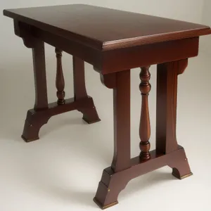 Wooden Antique Table with Sturdy Support