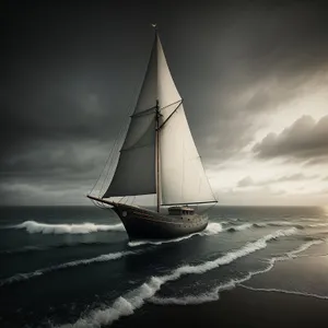 Serene Sunset Sailing on Calm Waters