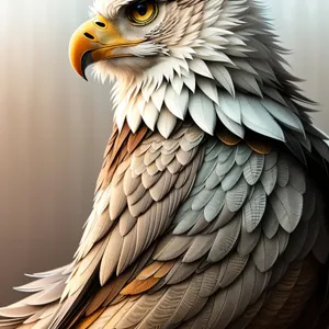 Majestic Hunter: Bald Eagle with Piercing Yellow Eyes