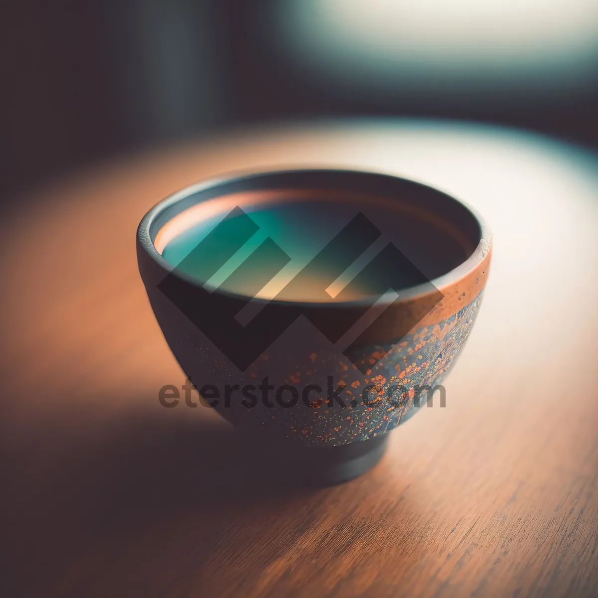 Picture of Hot Cup of Morning Coffee on Saucer with Spoon