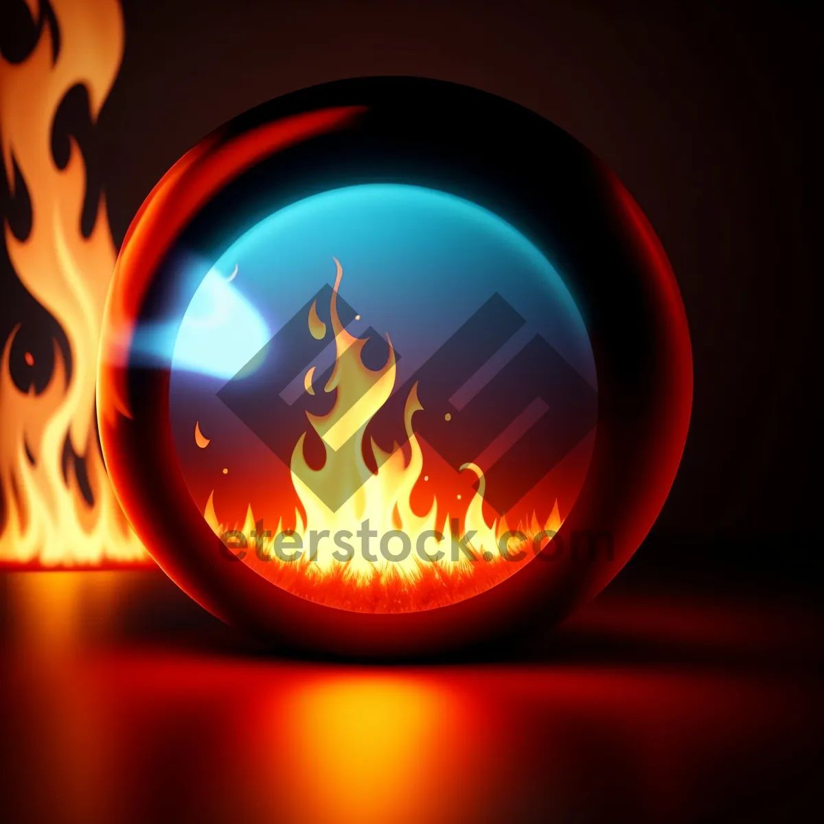 Picture of Blazing Heat Icon Set: Web Graphic Design with Shiny, Orange, and Glossy Elements