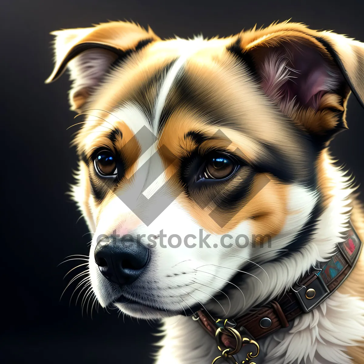 Picture of Adorable Border Collie Puppy - Studio Portrait