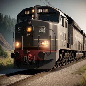 Vintage Electric Locomotive on Railroad Track