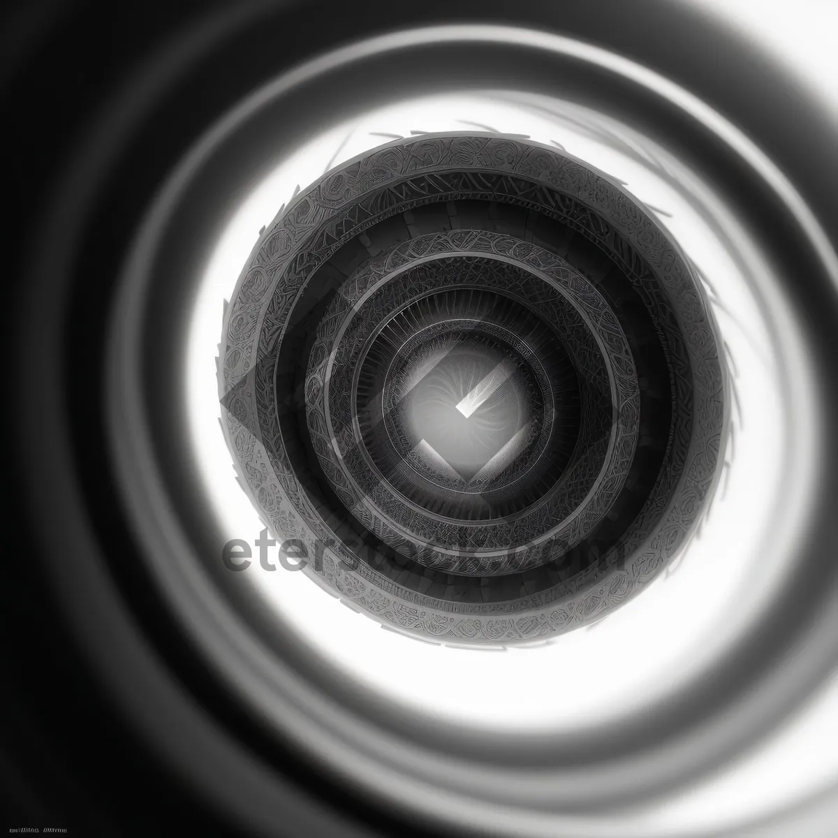 Picture of Digital Lens Art: 3D Black Pattern Push Button