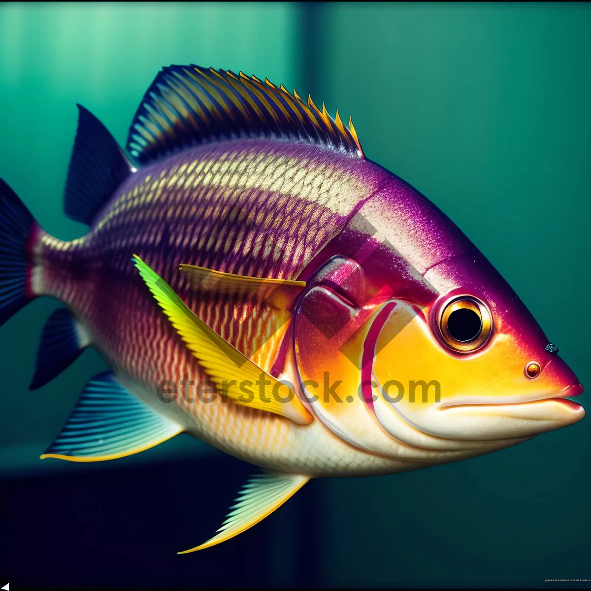 Picture of Colorful Goldfish Swimming in Aquarium