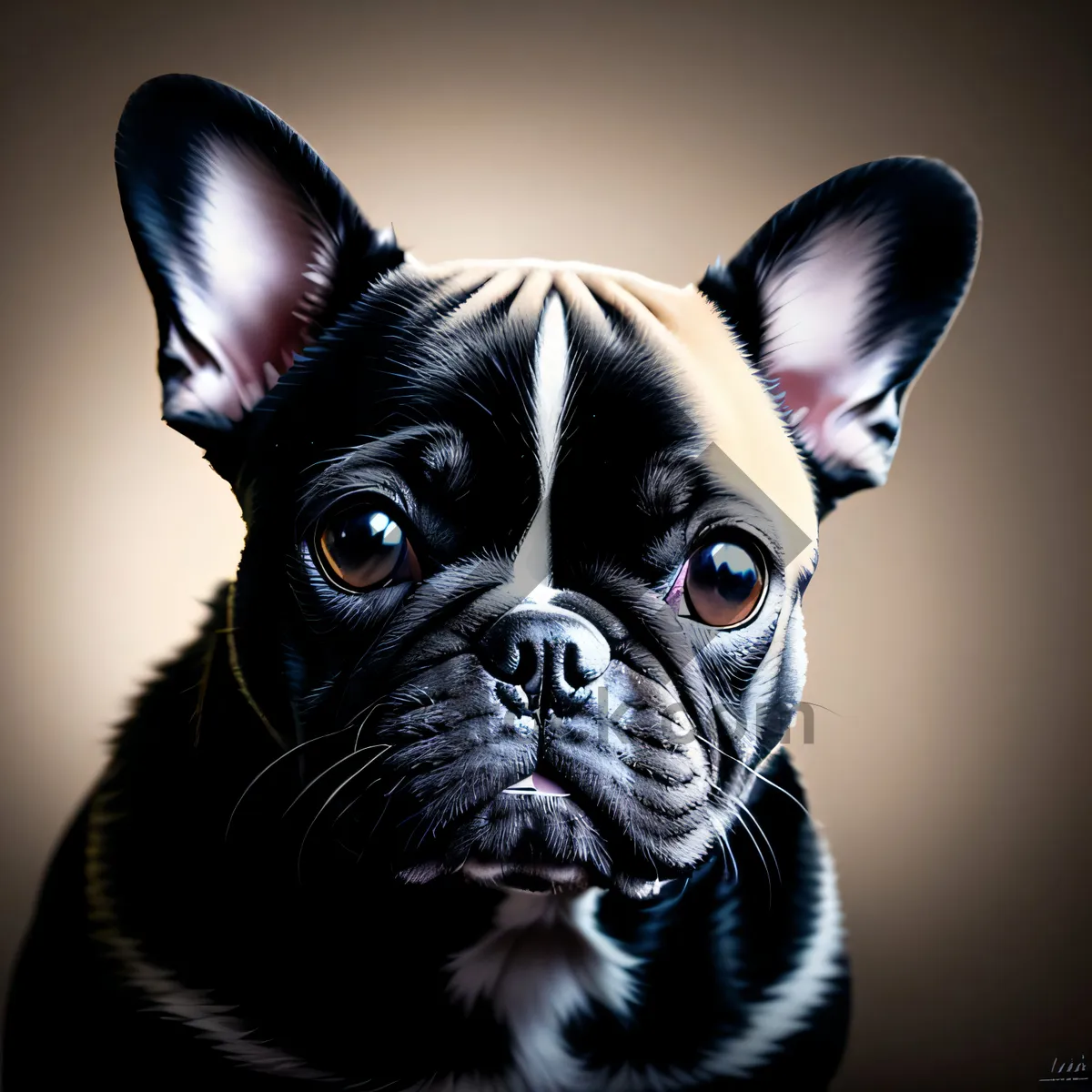 Picture of Adorable Bulldog Terrier Posing for Studio Portrait