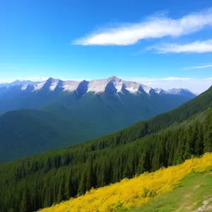 Serene Mountain Landscape amidst Lush Greenery"
(Suggested image name using the provided tags)