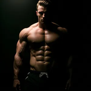 Strong and Sensual Male Fitness Model Posing