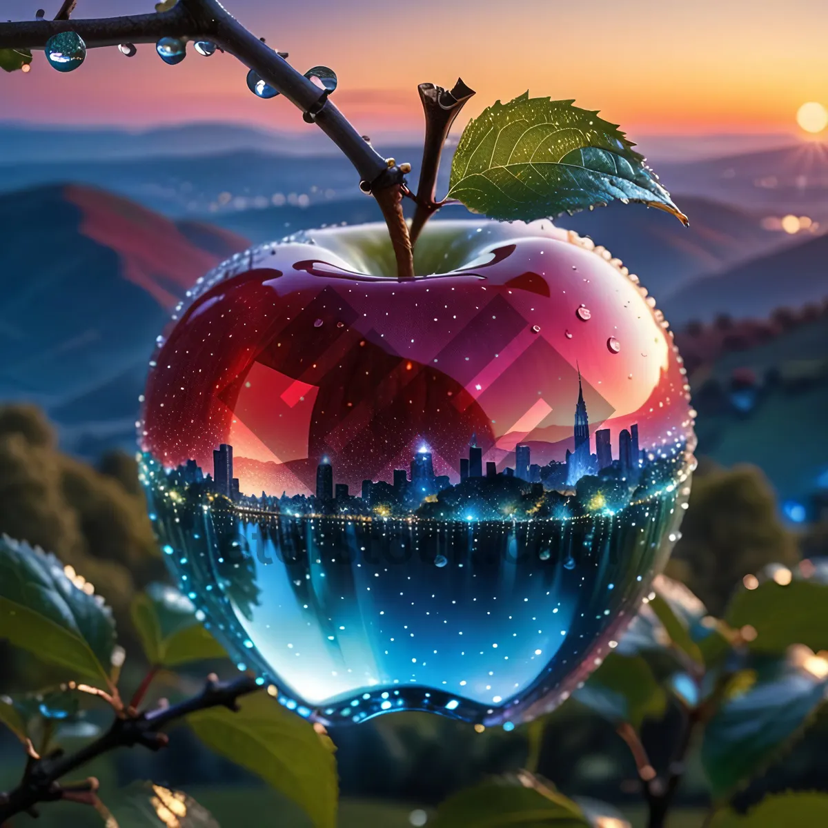 Picture of Delicious Red Delicious Apple for a Festive Holiday Display.