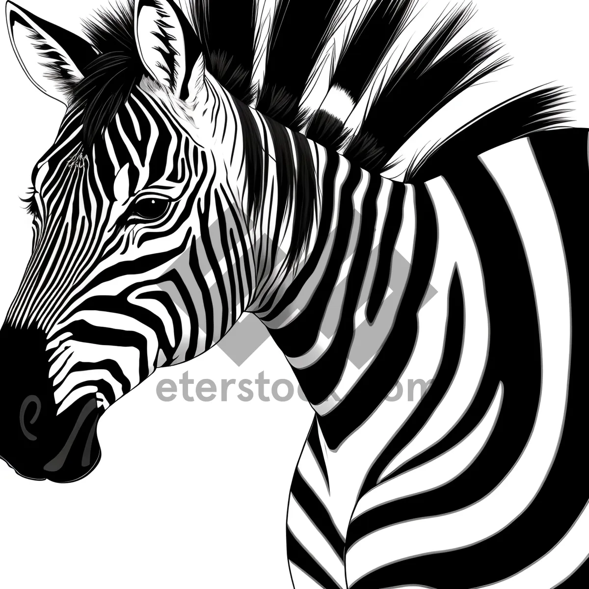 Picture of Striped Grazers in African Safari: Zebra Herd