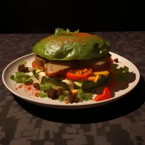 Healthy Gourmet Salad with Fresh Vegetables and Cheese