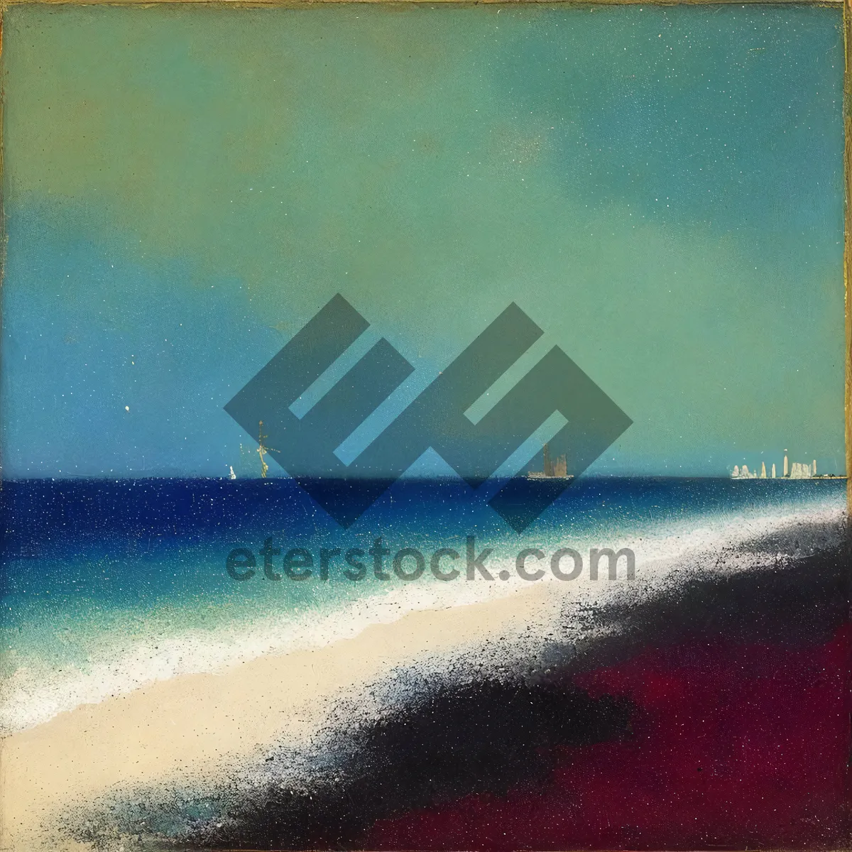 Picture of Vintage Beach Wall Texture Display Retro Background.