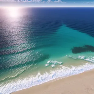 Turquoise Waves at Sunny Tropical Beach