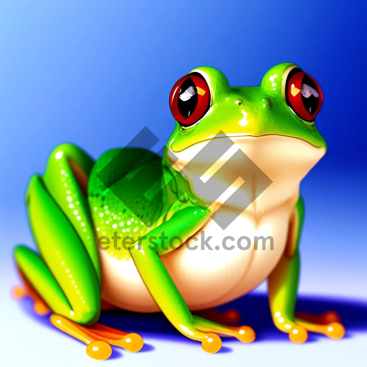 Picture of Colorful Poison Frog with Big Cartoon Eyes