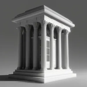 Classical Marble Columns in Historic City