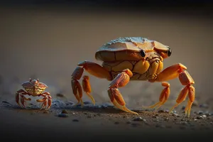 Closeup of Hermit Crab on Rock