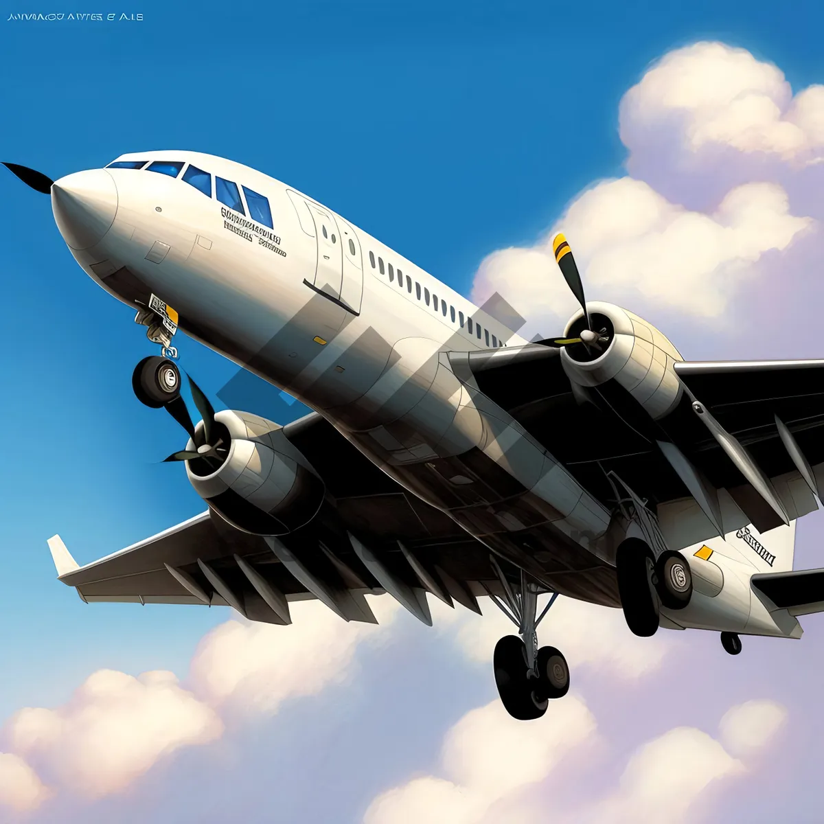 Picture of High-Flying Airliner in the Clear Blue Sky