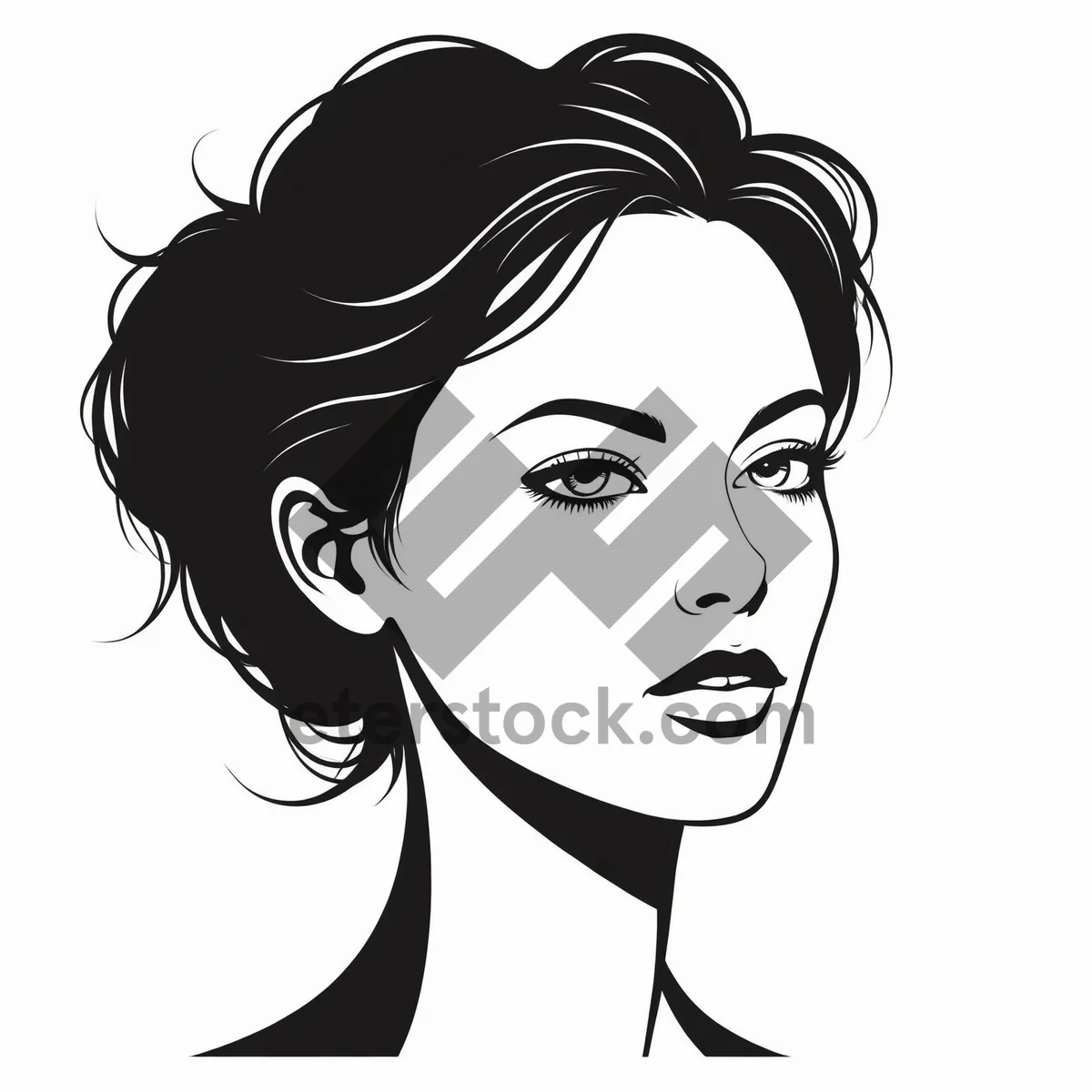 Picture of Black Cartoon Animal Haircut Design Clip Art