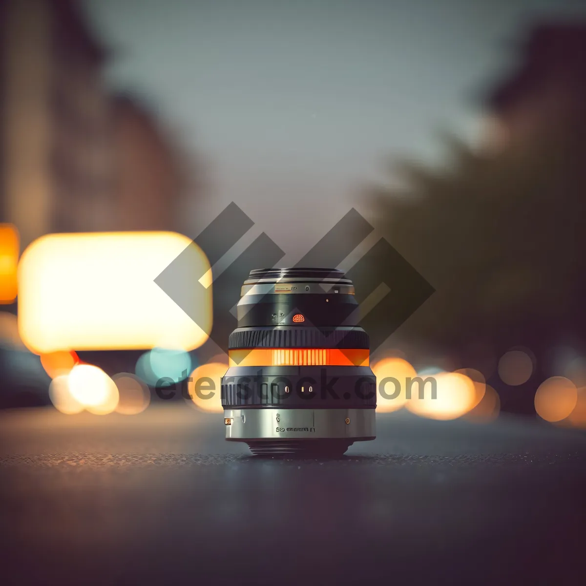 Picture of Photography Equipment: Camera Lens and Pill Bottle