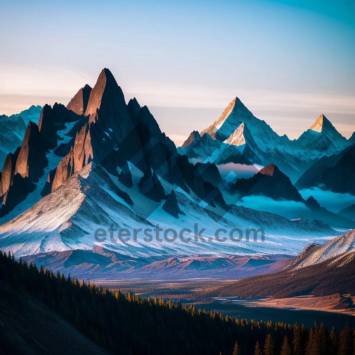 Picture of Majestic Mountain Vista at Golden Hour