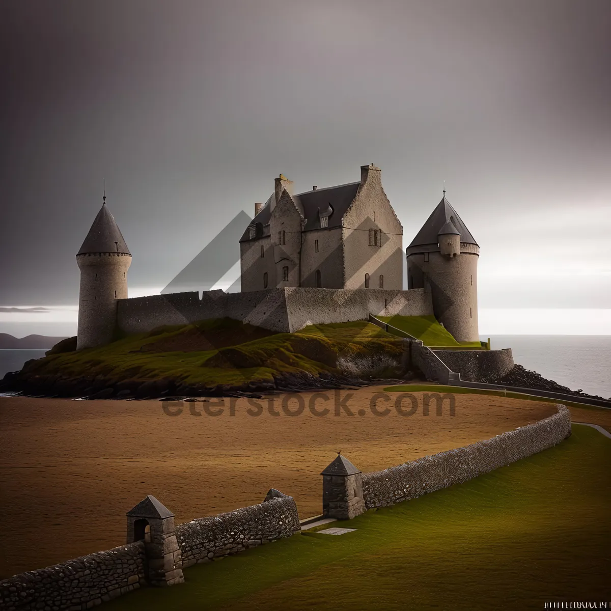 Picture of Medieval Castle Tower, Historic Fortress in City