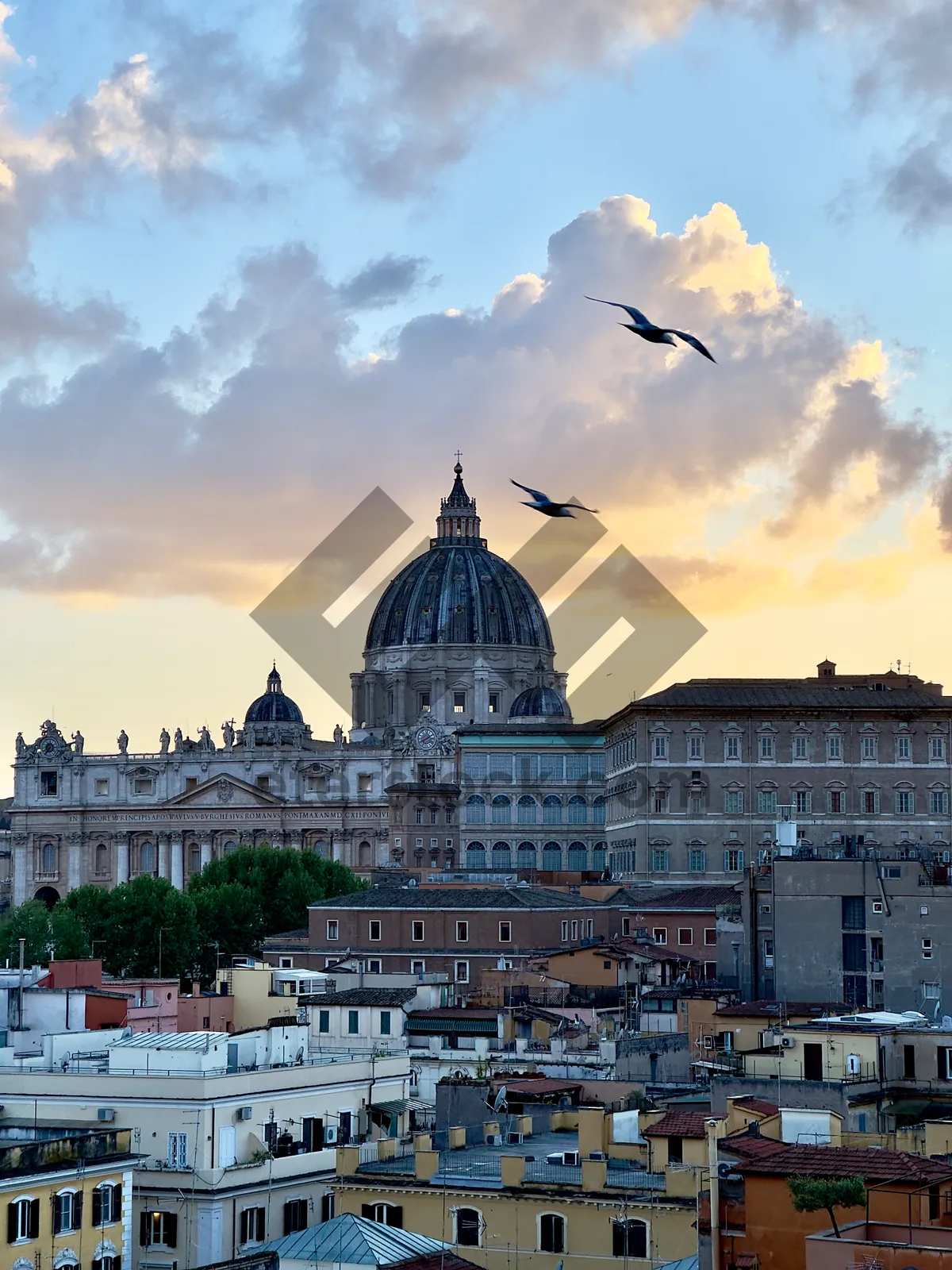 Picture of Historic cathedral in the old city skyline.