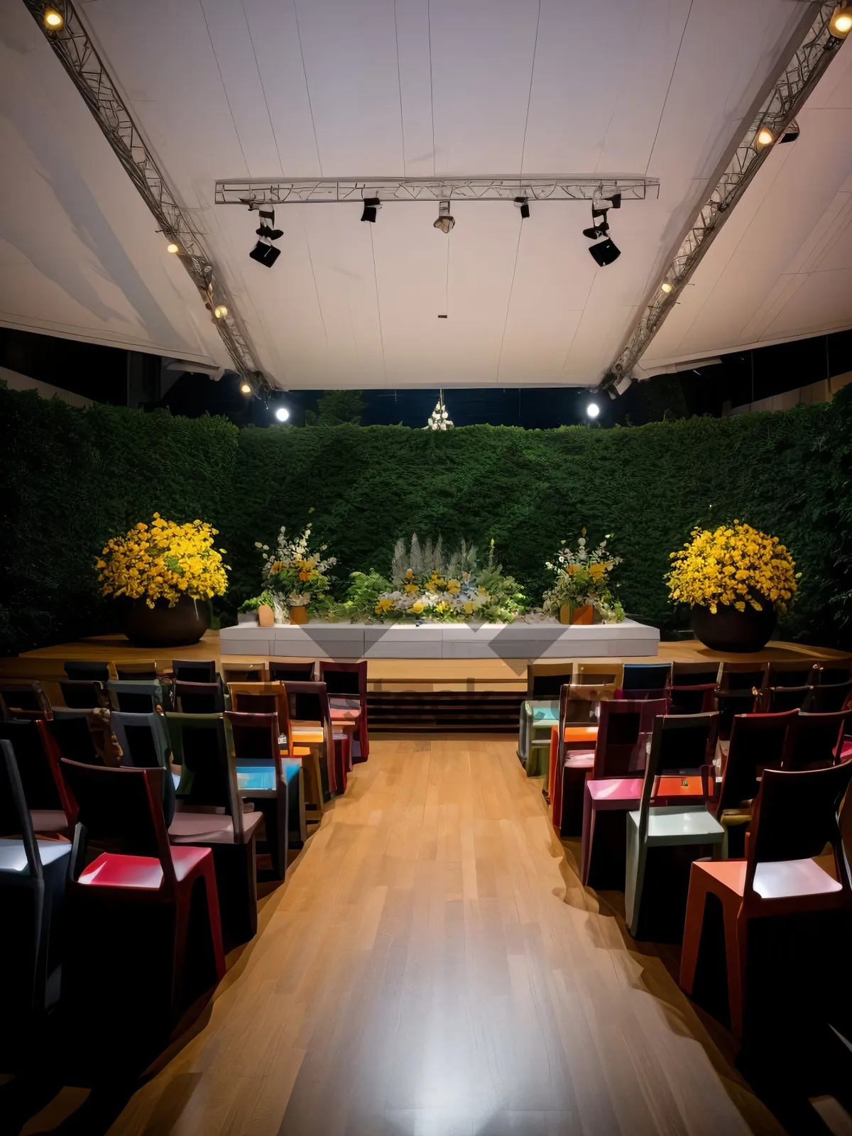 Picture of Modern Empty Restaurant Interior with Sleek Furniture