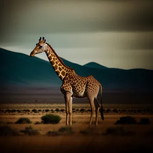 Wildlife Safari: Majestic Giraffe In Natural Habitat