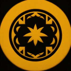 Pumpkin Button Icon Design in Black and Gold