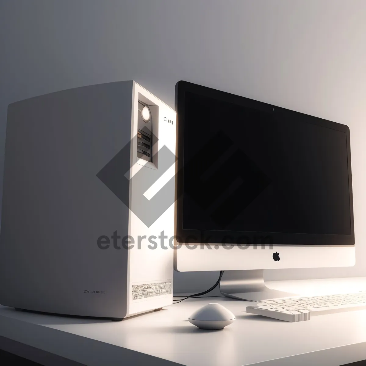 Picture of Modern Desktop Computer with Wide Screen Display