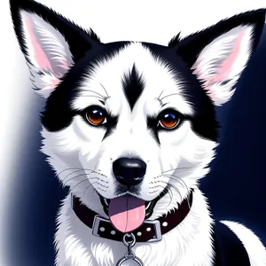 Furry White Canine with Cute Eyes