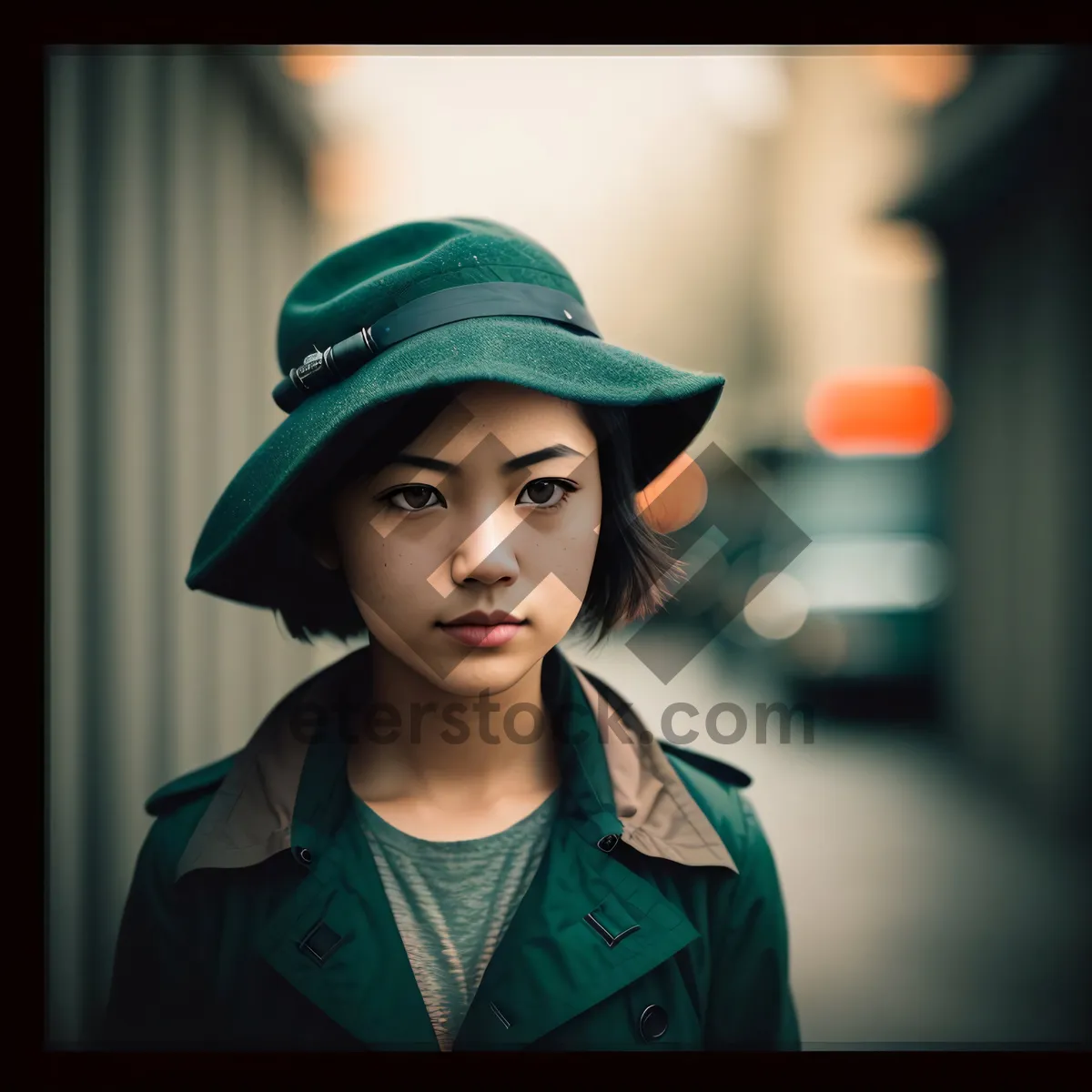 Picture of Cheerful Businesswoman in Professional Hat and Gown